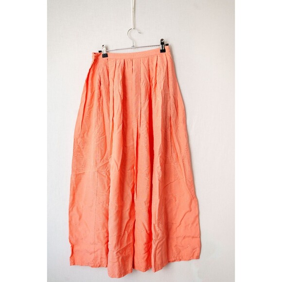 Go Silk Dresses & Skirts - Go Silk by L'Zinger womens silk salmon pink maxi skirt 2 pleated